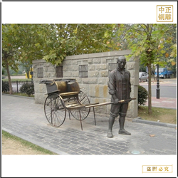 鑄銅關公 公園拉車人物雕塑鑄造
