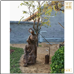 鑄銅關公 剪頭發(fā)人物銅雕塑