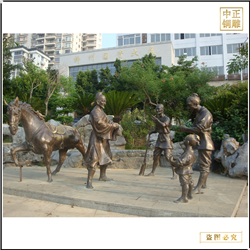 鑄銅關公 廣場古代人物雕塑聊天銅雕塑