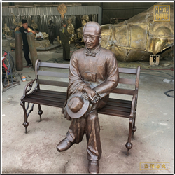 鑄銅關公 室外休息人物銅雕塑