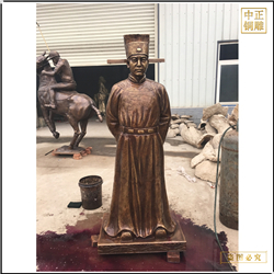 鑄銅關(guān)公 古代背手人物雕塑