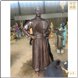 鑄銅關公 純銅古代人物銅雕塑制作廠家