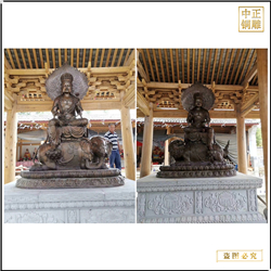 鑄銅關公 文殊普賢坐大象銅佛像鑄造
