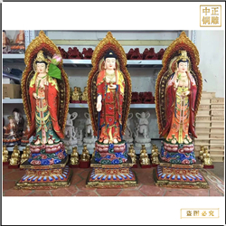 鑄銅關公 大型西方三圣銅像報價