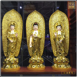 鑄銅關公 供應西方三圣站像廠家