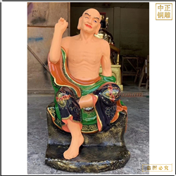 鑄銅關公 純銅彩繪十八羅漢佛像