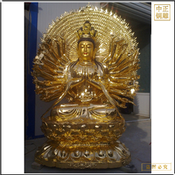 鑄銅關公 黃銅千手觀音佛像