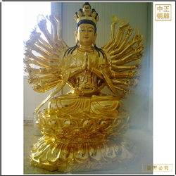 鑄銅關公 金衣千手觀音菩薩佛像