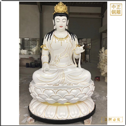 鑄銅關公 白色觀音菩薩雕塑