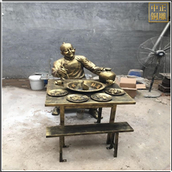 鑄銅關公 步行街火鍋店吃火鍋人物銅雕塑