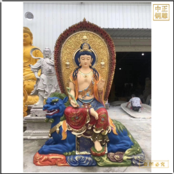 鑄銅關公 文殊普賢寺廟供奉擺件