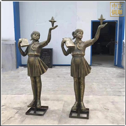 鑄銅關公 校園女孩人物銅雕塑