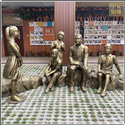 鑄銅關公 校園課件閑聊人物銅雕塑