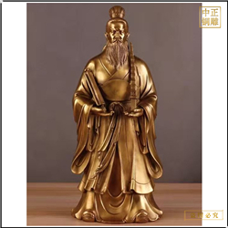 鑄銅關公 小型姜子牙人物雕塑