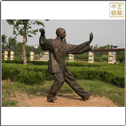 鑄銅關公 園林打太極人物銅像