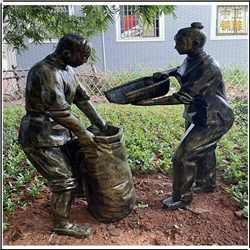 鑄銅關公 農村干活人物銅雕塑