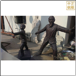 鑄銅關公 公園打太極雕塑