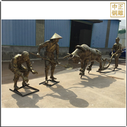鑄銅關公 種地人物雕塑鑄造