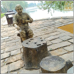 廣場下象棋銅像 廣場下象棋銅像