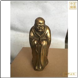 鑄銅關公 小型貼金十八羅漢廠家