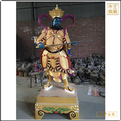 鑄銅關(guān)公 貼金彩繪純銅四大天王佛像