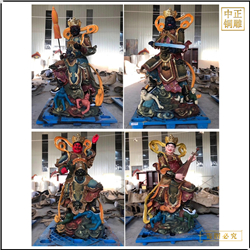 鑄銅關(guān)公 黃銅彩繪四大天王佛像