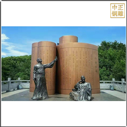 鑄銅關(guān)公 校園大型書籍人物銅雕塑