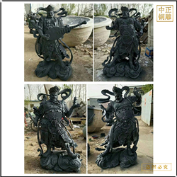 鑄銅關(guān)公 寺廟純銅四大天王佛像定做