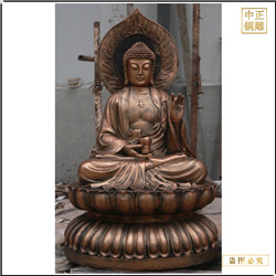 鑄銅關(guān)公 貼金彩繪釋迦牟尼佛銅像