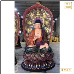 鑄銅關公 供奉釋迦牟尼佛銅佛像擺件