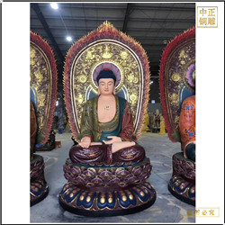 鑄銅關公 貼金彩繪釋迦牟尼佛銅佛