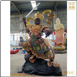鑄銅關公 彩繪四大天王貼金佛像定做