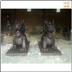 鑄銅關(guān)公 大門(mén)銅獬豸雕塑擺件