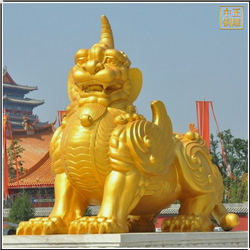 鑄銅關(guān)公 大型標(biāo)志銅獬豸雕塑擺件