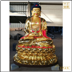 鑄銅關(guān)公 坐像釋迦牟尼佛銅佛像擺件