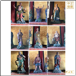 鑄銅關公 批發純銅十八羅漢佛像