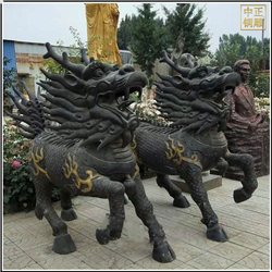 鑄銅關(guān)公 定制大型銅麒麟雕塑