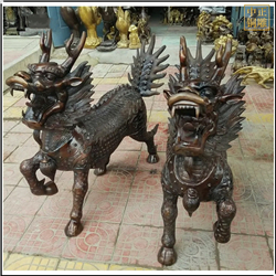 鑄銅關公 火麒麟銅雕塑鑄造