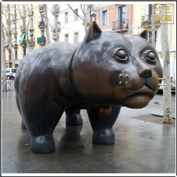 鑄銅關公 大肥貓景觀銅雕塑