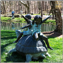 鑄銅關公 小孩玩耍銅雕塑