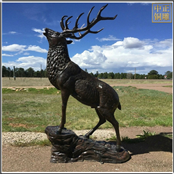 鑄銅關公 大型銅鹿雕塑擺件