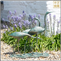 純銅仙鶴銅雕塑 純銅仙鶴銅雕塑