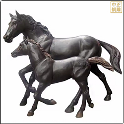 鑄銅關公 大馬小馬銅雕塑