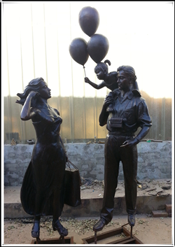 一家三口銅像|鑄銅一家三口雕塑 一家三口銅像|鑄銅一家三口雕塑