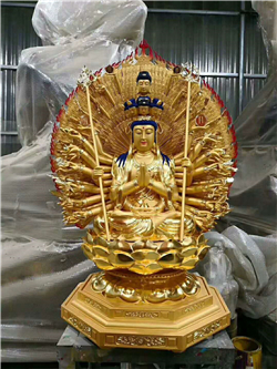 四面鑄銅千手觀音雕塑 四面鑄銅千手觀音雕塑